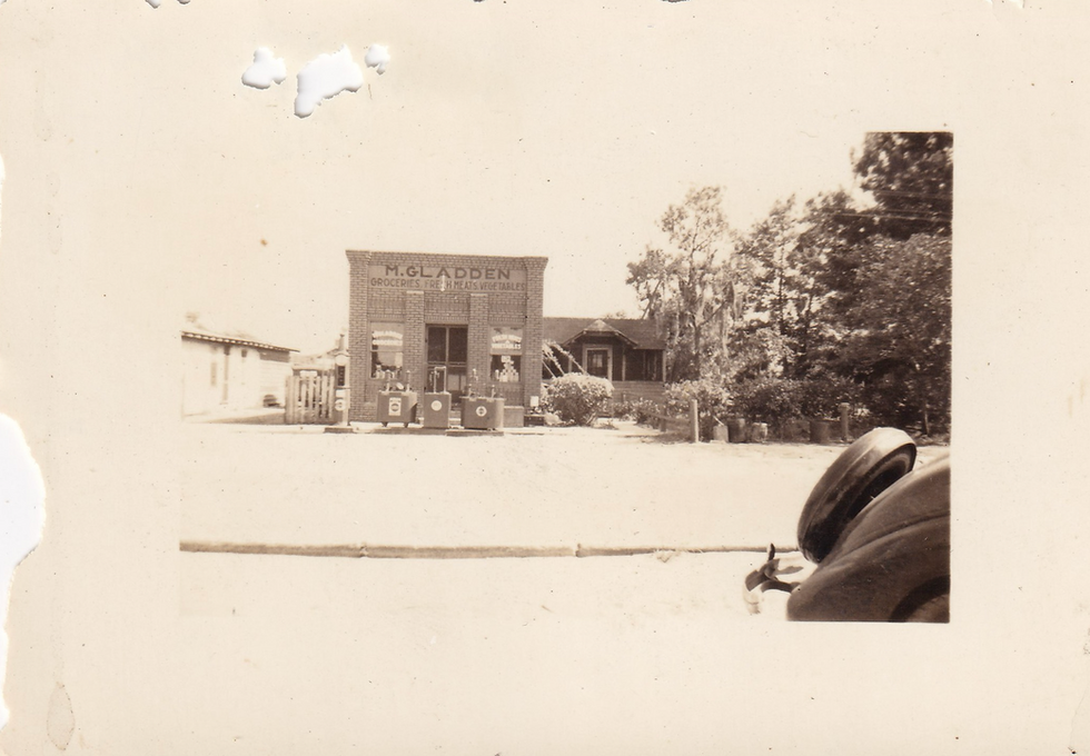 1928 Photograph of M. Gladden Staple and Fancy Groceries