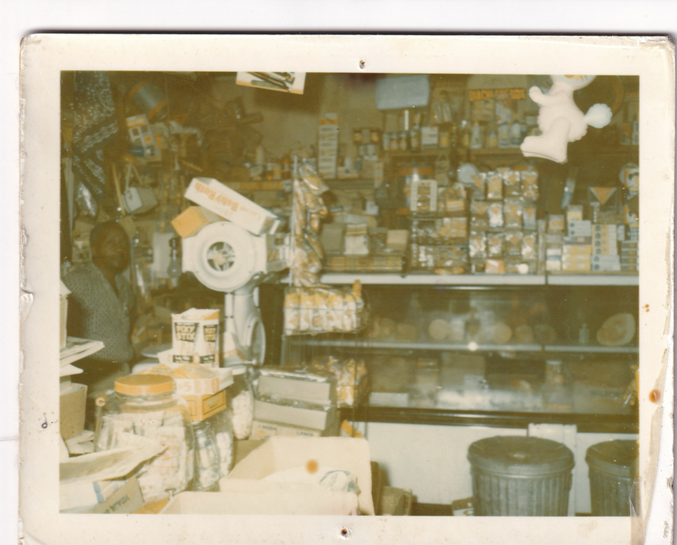 1960s Photograph of Michael Gladden Jr. Inside M. Gladden Staple and Fancy Groceries