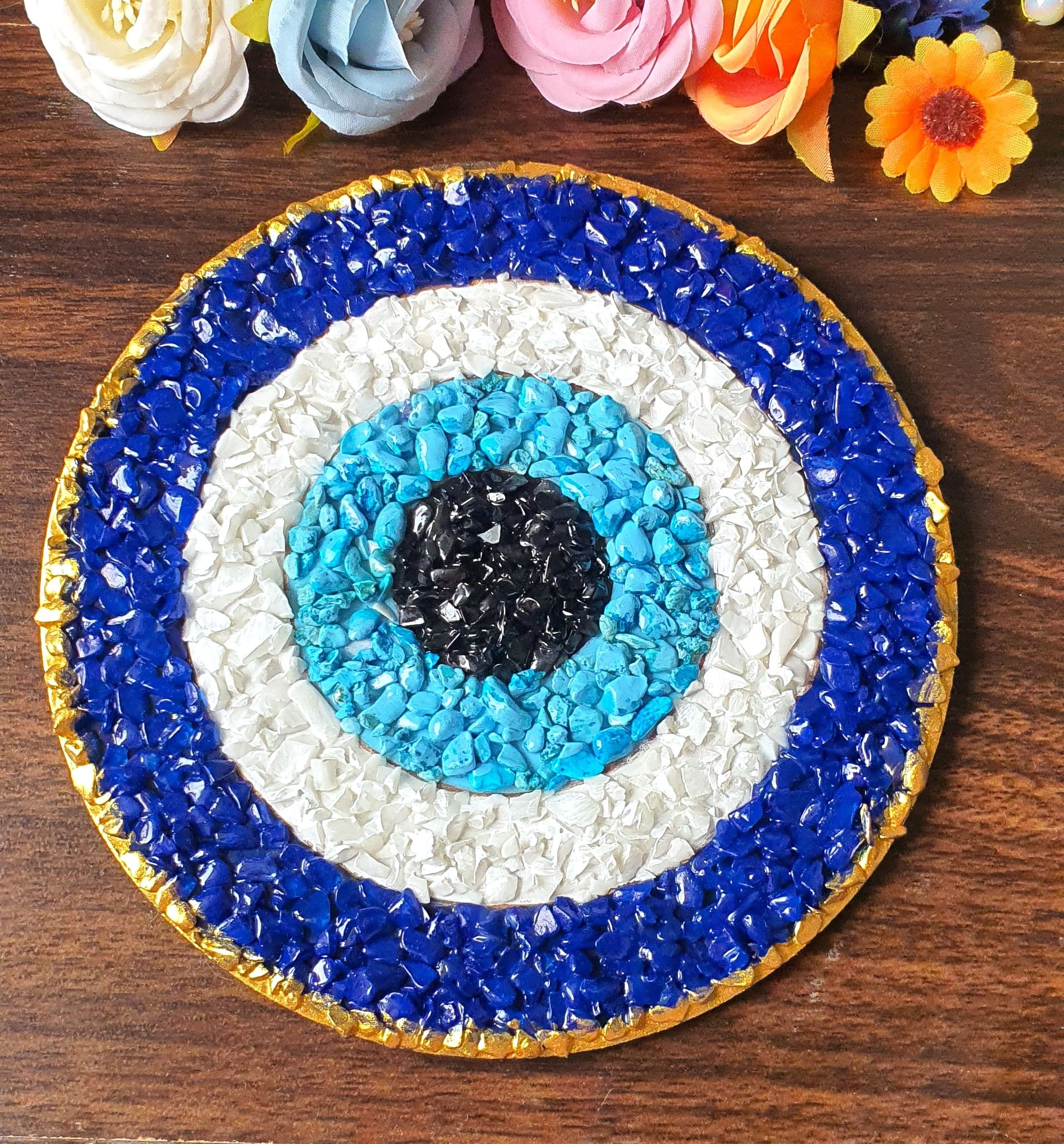 Resin Glass evil eye wall décor