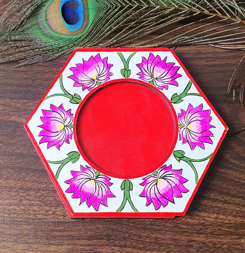 Thumbnail: Pichwai Hand Painted Tea light Holders