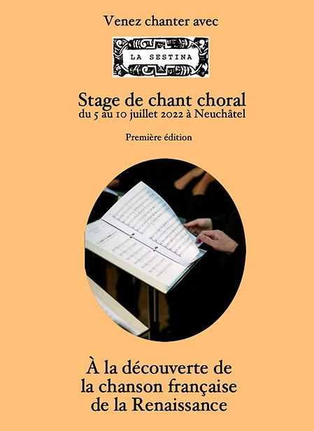 Flyer stage choral 2022 Ensemble La Sestina