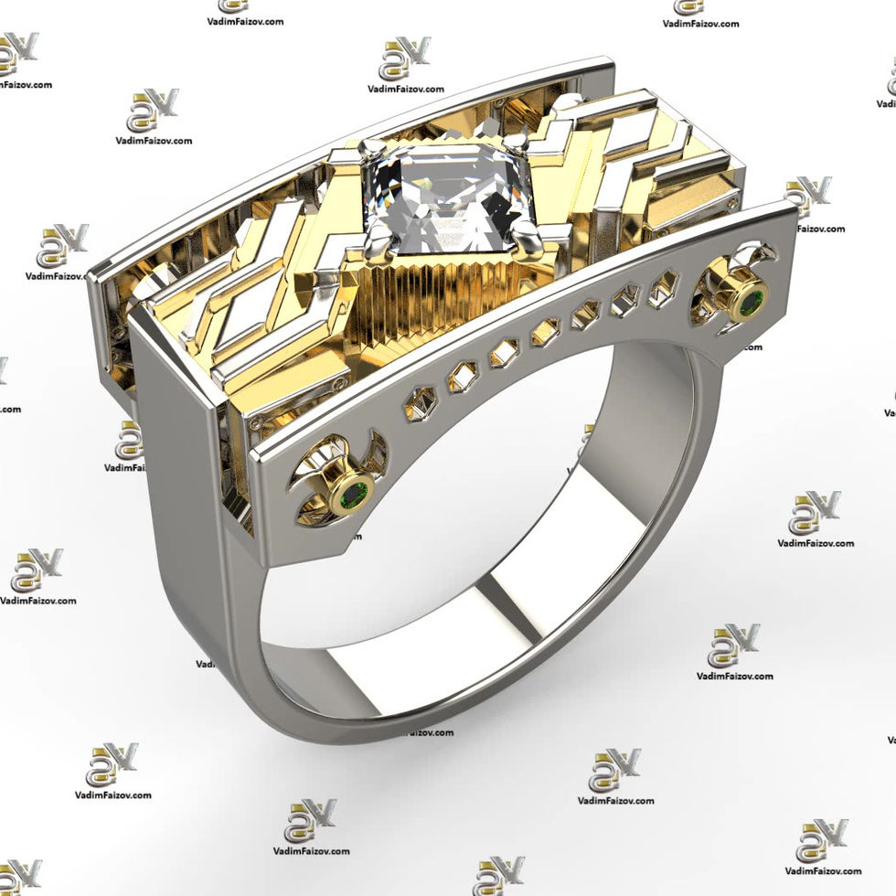 Men's ring techno design from "Vadim Faizov" Model -"Сybersport"5