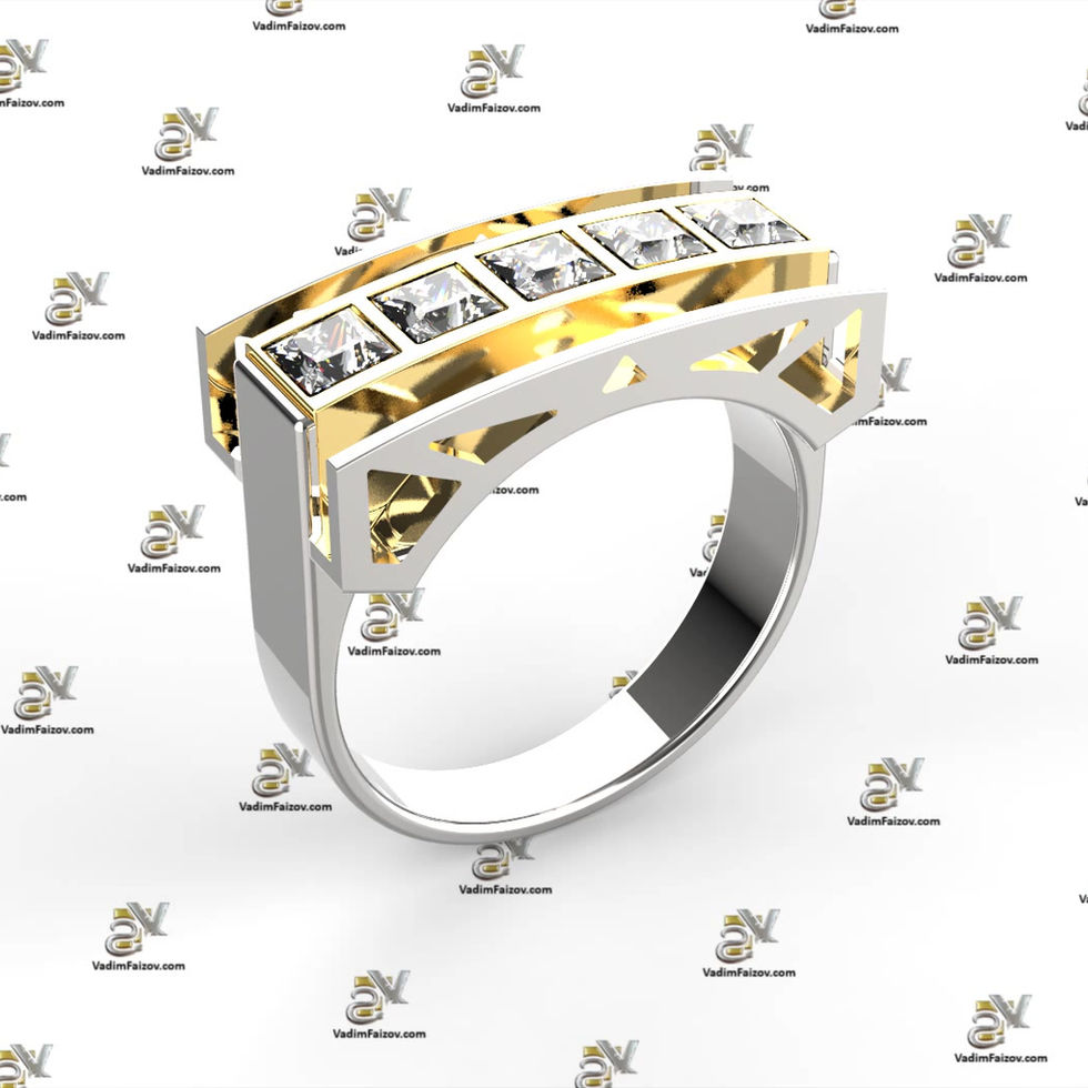Men's ring techno design "Vadim Faizov" model "Quadro"1.05