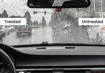 Before and after results of windshield glass coating in Peterborough