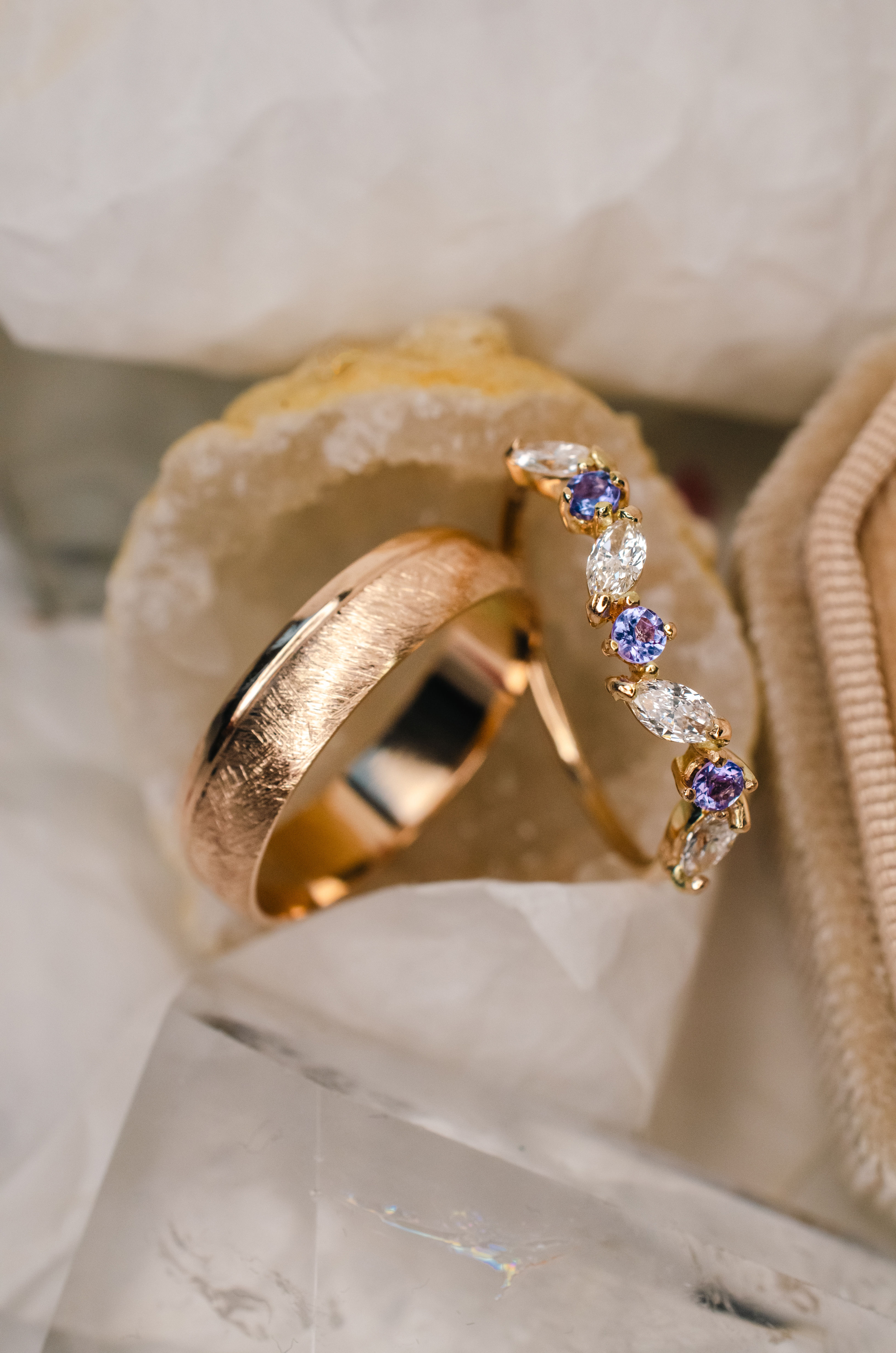 Tanzanit-gyémánt csoda szett