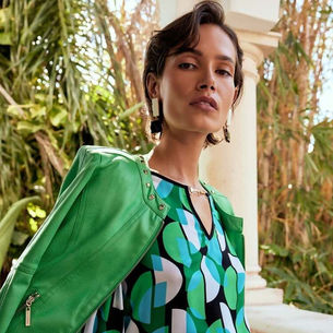 Lady in green jacket