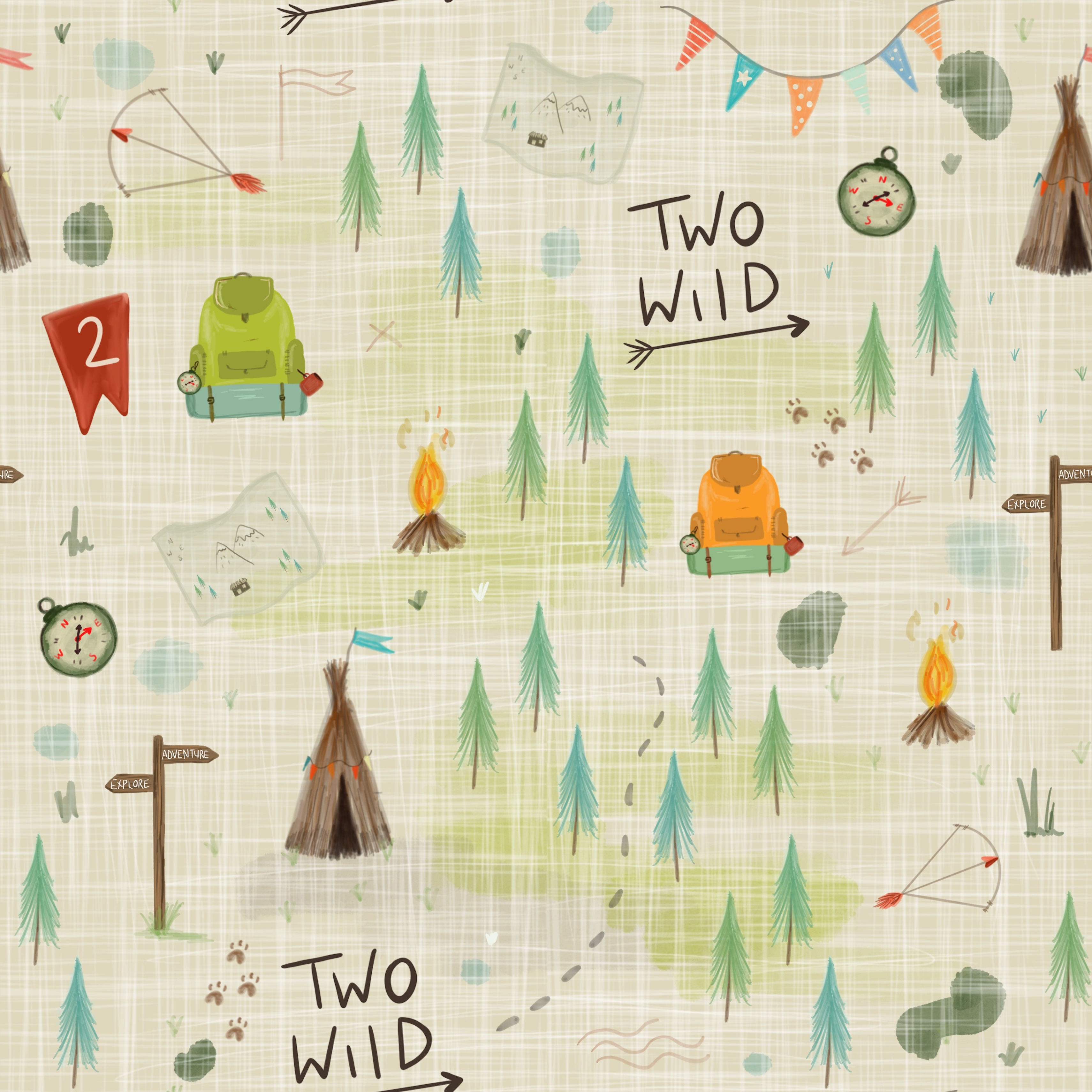 Full Skirt Dress With Sleeve Variations - Two Wild Birthday Print