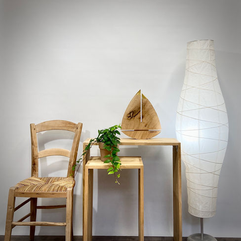 Landry CLEMENT, artiste, Zéphyr sculpture en chêne et feuille d'or