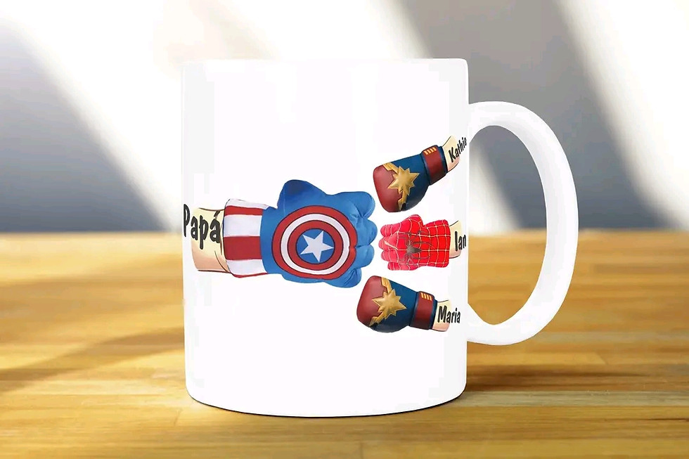 Miniatura: Tazas día del padre, manos de super heroe