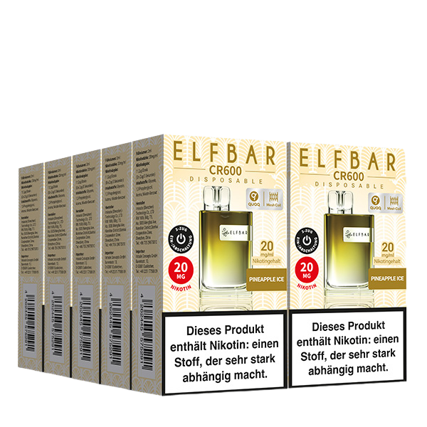 Miniaturbild: Elfbar CR600 Einweg E-Zigarette - Pineapple Ice (VE = 10Stk)