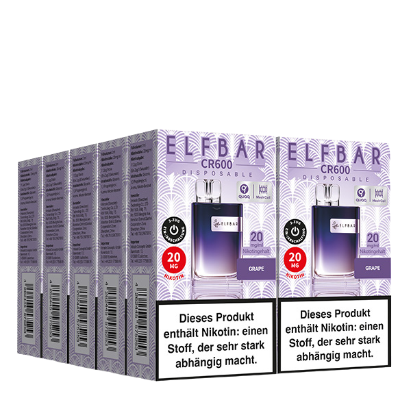 Miniaturbild: Elfbar CR600 Einweg E-Zigarette - Grape (VE = 10Stk)