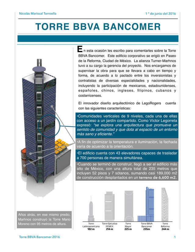 Torre BBVA Bancomer.