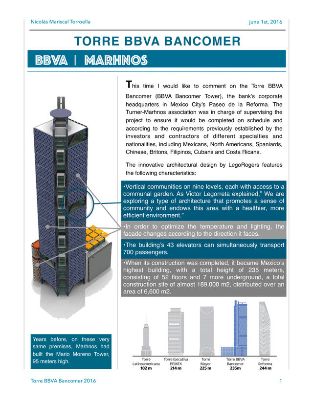 Torre BBVA Bancomer.