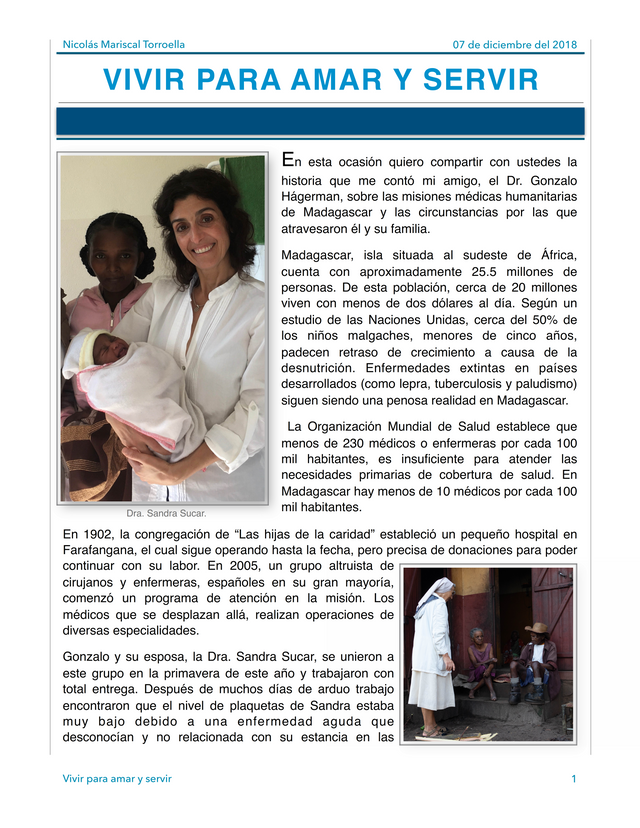 VIVIR PARA AMAR Y SERVIR