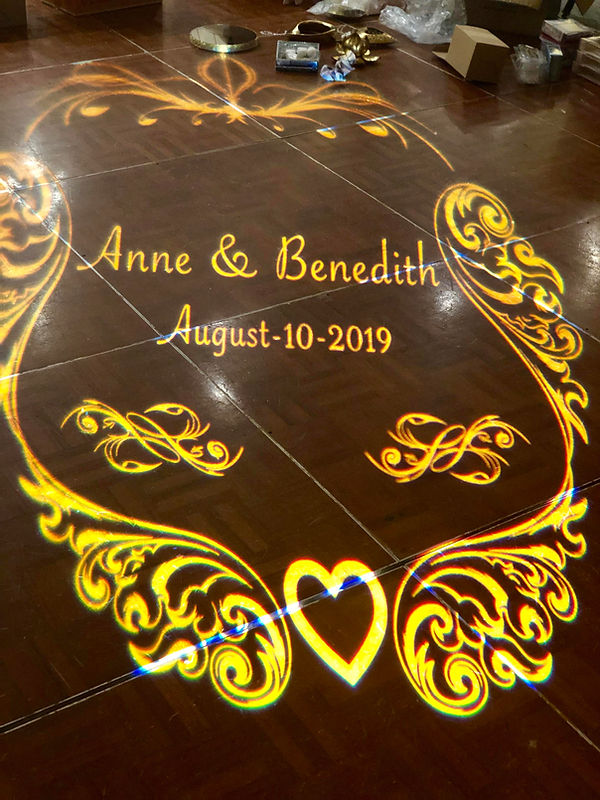 Custom monogram GOBO lighting wedding