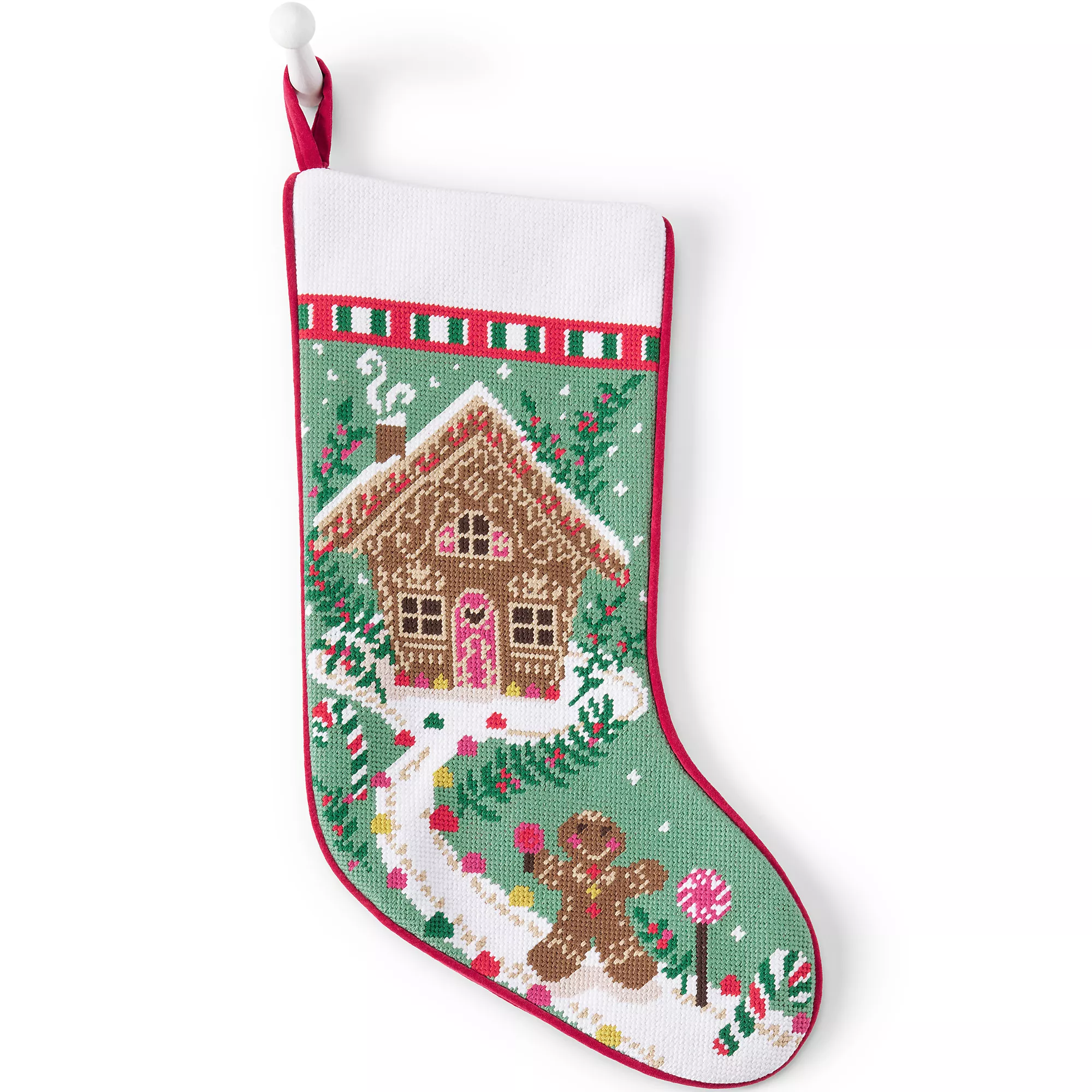 Lands End Needlepoint Personalized Christmas Stocking