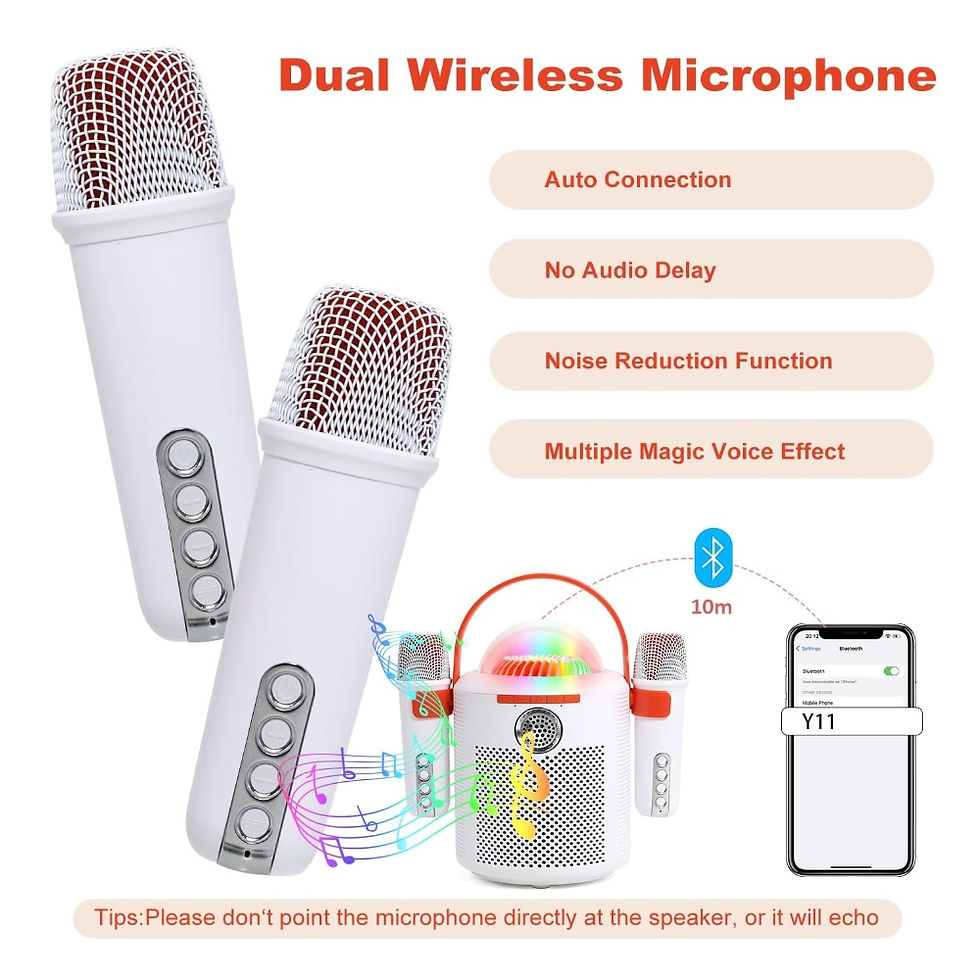 Thumbnail: Portable Bluetooth Karaoke Speaker with 2 Wireless Microphones , Speaker System