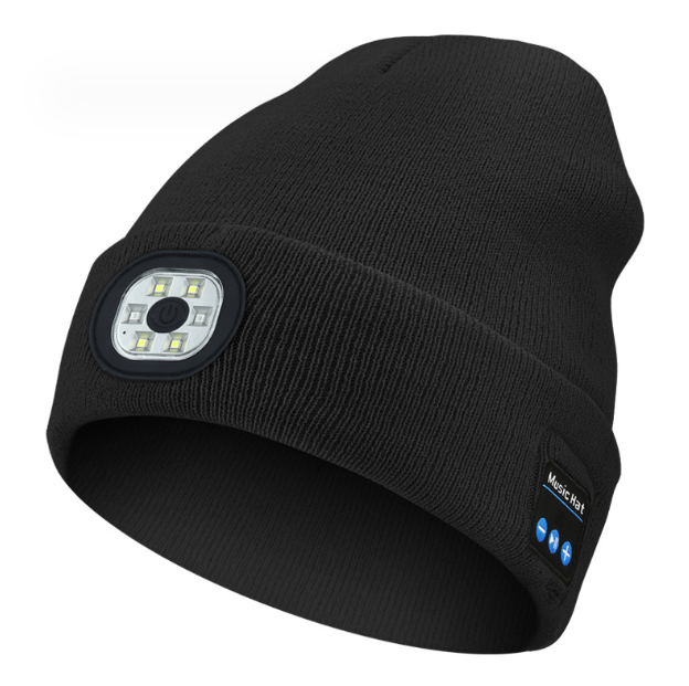 Thumbnail: Bluetooth knitted winter headphone hat with LED light, warm and comfortable hat