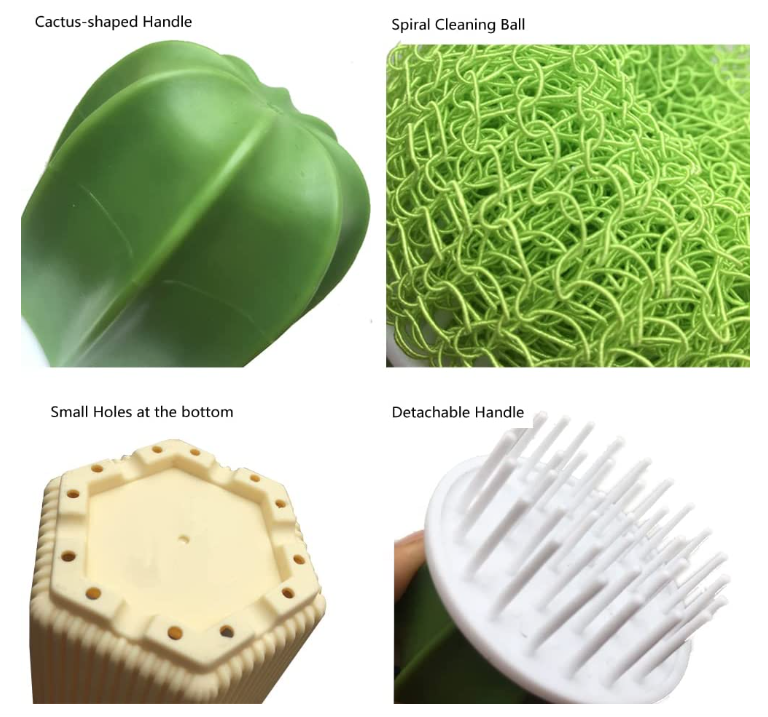 Thumbnail: Cactus Dishwashing Brush, Durable Brush Kitchen Cleaning Brush, Detachable Clean