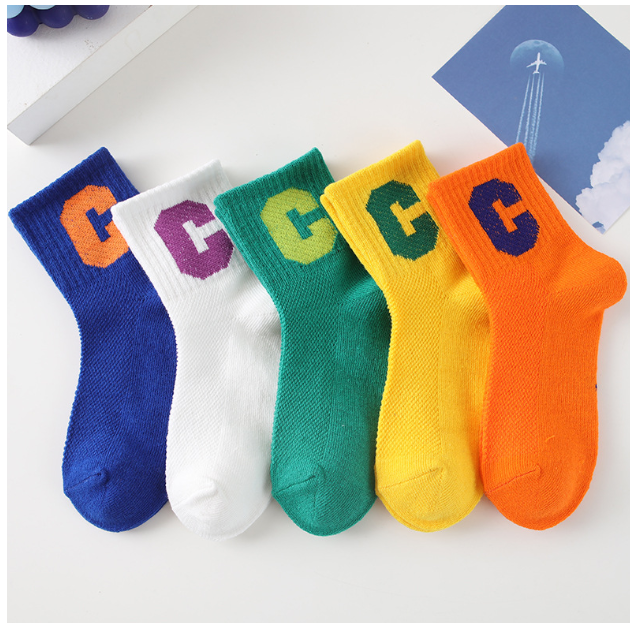 Thumbnail: Children's Cotton Socks (Set of 5 Pairs) Color Pattern