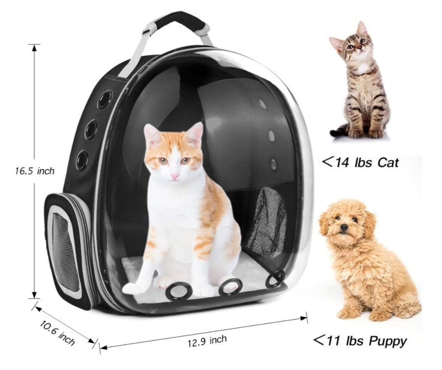 Thumbnail: 360° Cat Backpack Carriers Bag, Dog Backpack, Pet Bubble Backpack for Small Pets