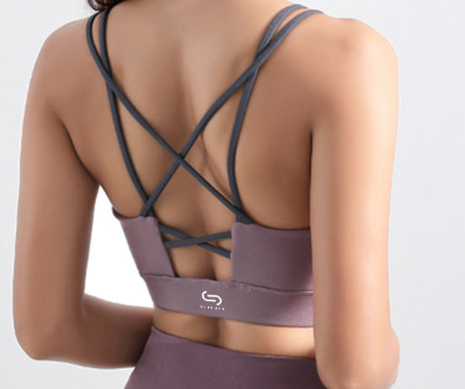 Thumbnail: Strappy Sports Bra for Women Crisscross Back Light Support Yoga Bra Kz119
