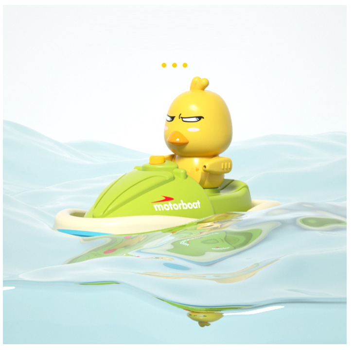 Thumbnail: Toddler Baby Bath Toys - Electric Yellow Duck Pontoon Water Playset for 3-6 Year