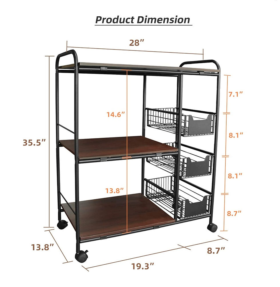 Thumbnail: 4 or 5Tier kitchen Rack Microwave Stand Microwave Cart with Storage