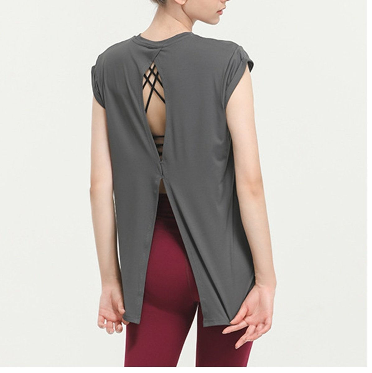 Women's yoga shirt halter sports fitness shirt, running vest fitness vest-KT008