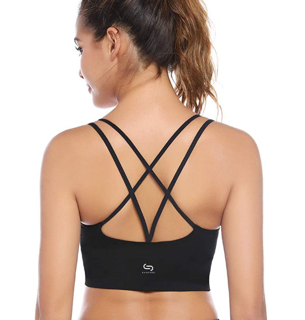 Strappy Sports Bra for Women Sexy Crisscross Open Back -Kz050