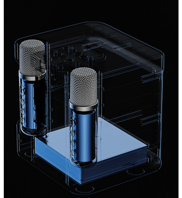 Thumbnail: Portable bluetooth karaoke speaker with 2 wireless microphones, speaker system f