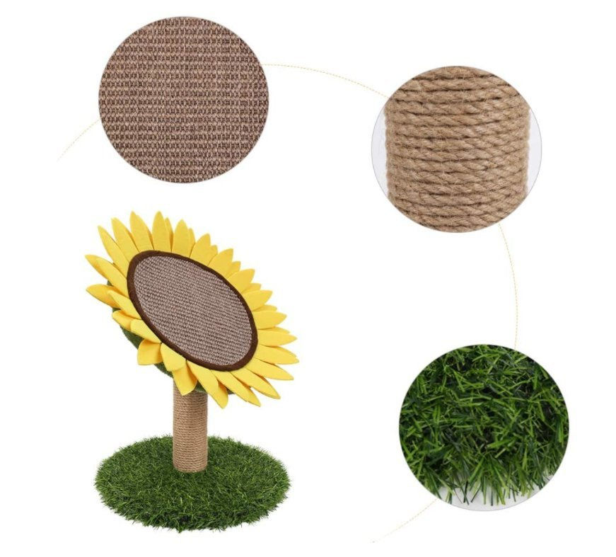Thumbnail: Cat Scratching Post - Cat Toy, Sunflower Scratch Post with Natural Sisal Rope
