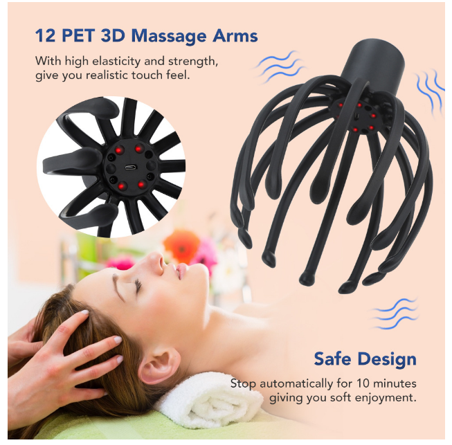 Thumbnail: Electric Head Massager, 360 Degree Head Massager, Portable Head Massager for Str