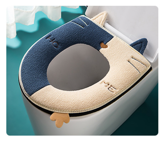 Thumbnail: Thickened zipper toilet seat cushion with handle washable