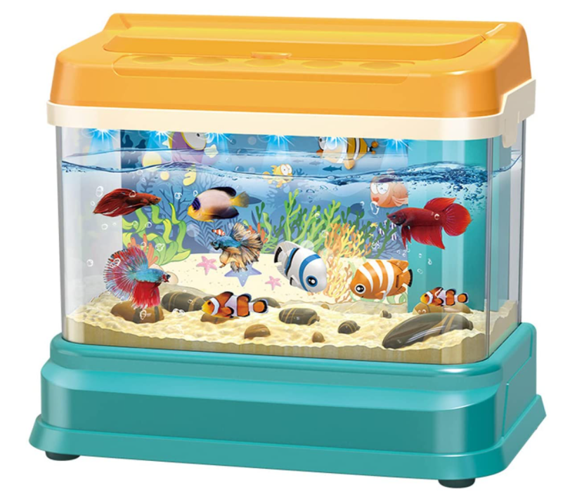 Fishing toys for kids, aquarium for kids, small fish tank with music and lights,