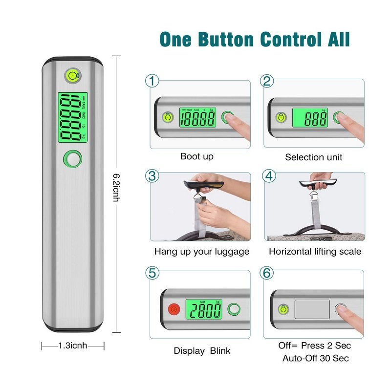 Thumbnail: Luggage Scale, Hand Scales with Tape Measure for Travel Baggage Weight