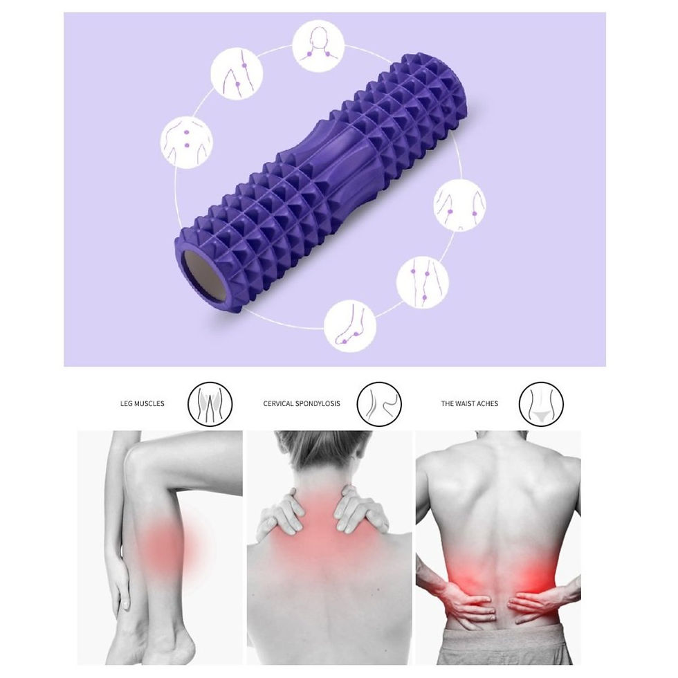 Thumbnail: Foam Roller Grid EVA 45 x14cm Physiotherapy Pilates Yoga Gym Exercise