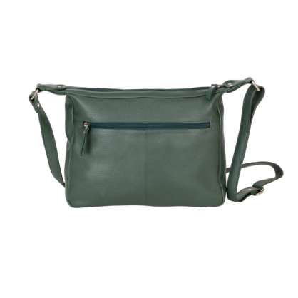 Thumbnail: Aspen Multi-Pocket Leather Crossbody Bag – Evergreen