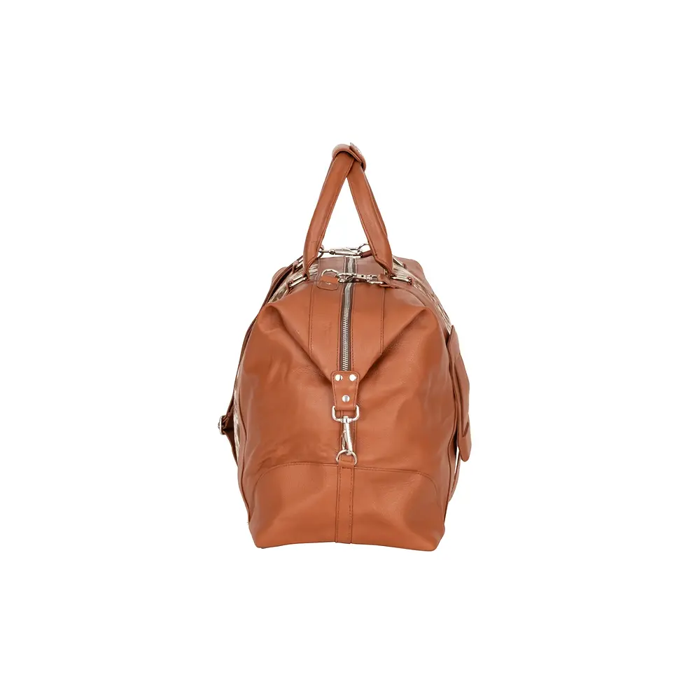 Thumbnail: Outback Hair-On Duffle – Tan Leather & Cowhide Travel Bag