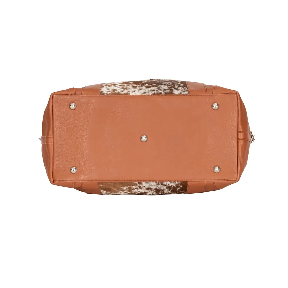 Thumbnail: Outback Hair-On Duffle – Tan Leather & Cowhide Travel Bag
