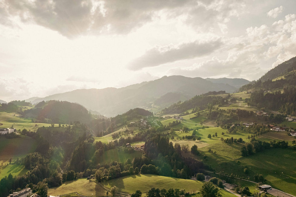 Aussicht Berge im Salzburger Land Sonnenterrasse Salzburg
