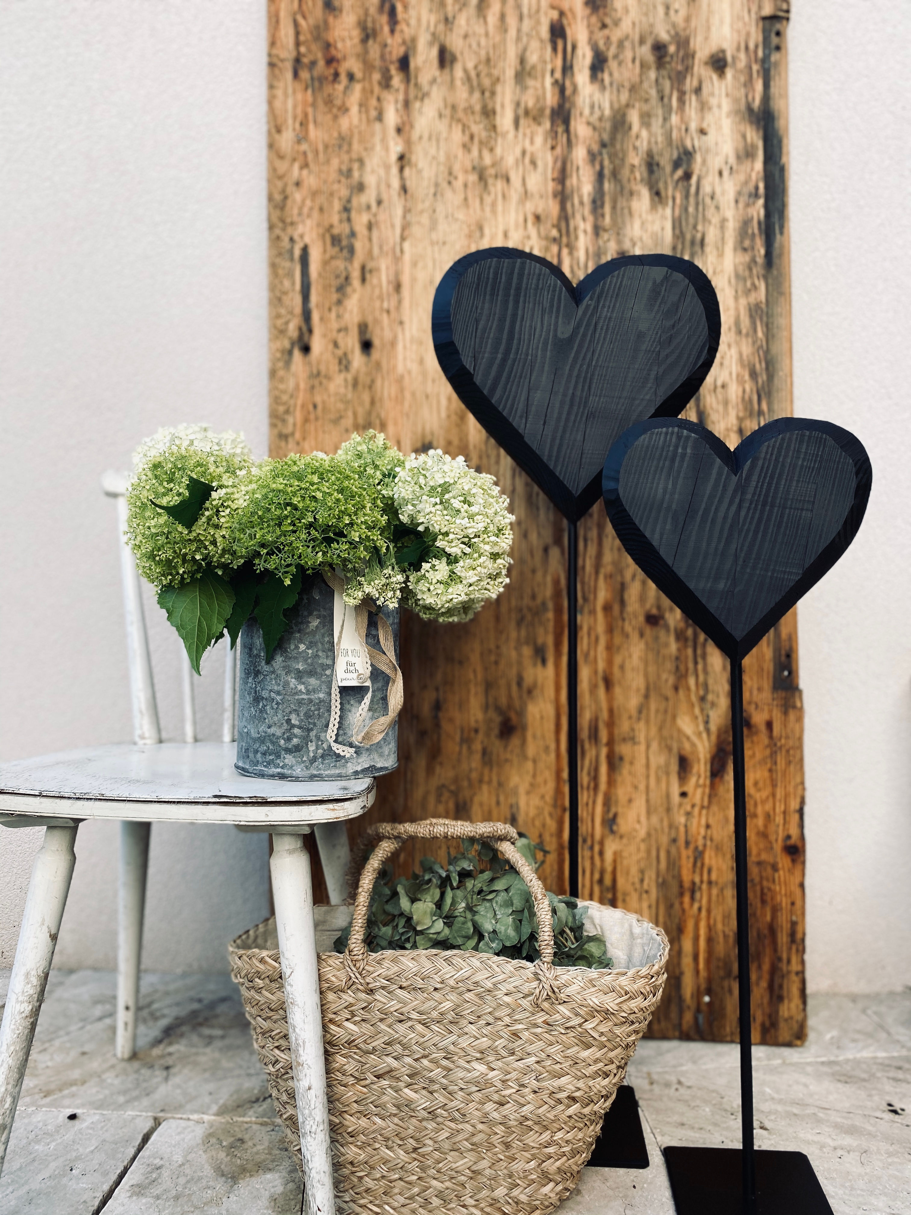 håndwerk-HERZ auf Eisenständer | schwarz