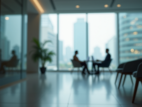 Contemporary financial advisory office setup optimized for productivity and client engagement with AI tools