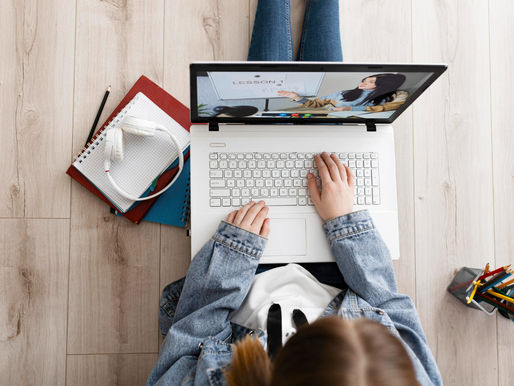 A student studying for an online psychology degree on a laptop at home, symbolizing flexible, purpose-driven education through LAPU’s BA in Applied Psychology for future human services professionals.