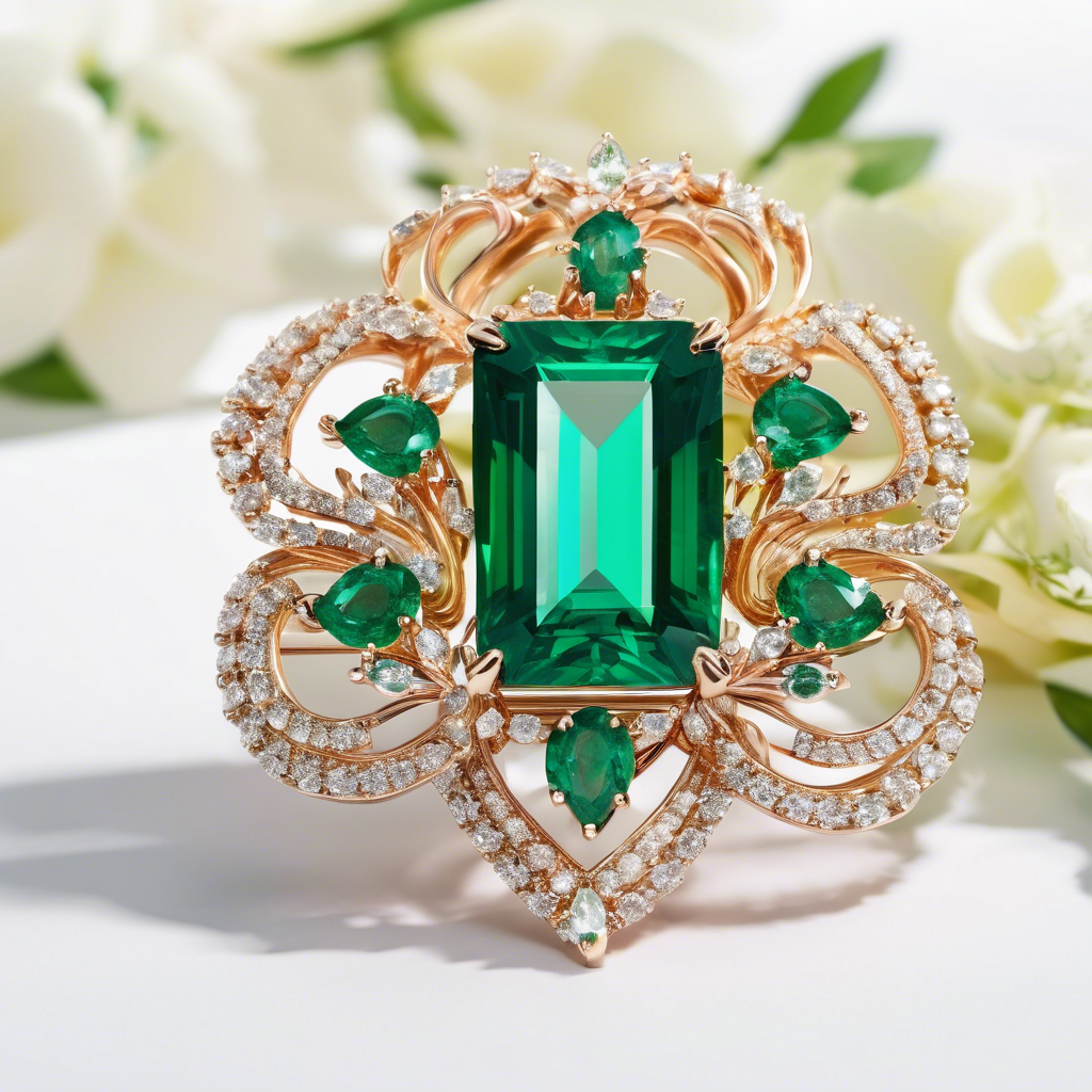 Broche en émeraude