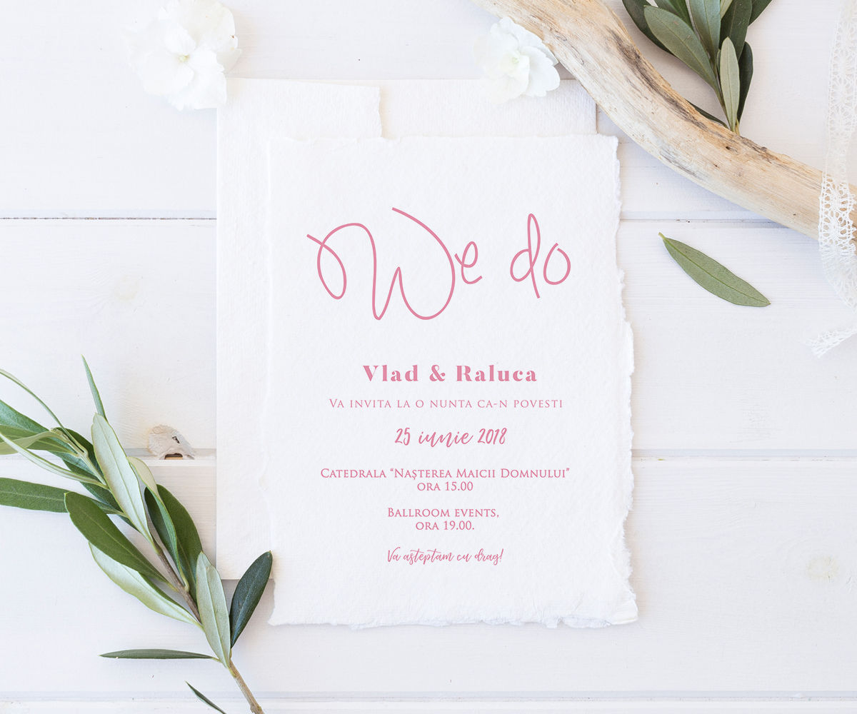 Invitatie pe hartie manuala