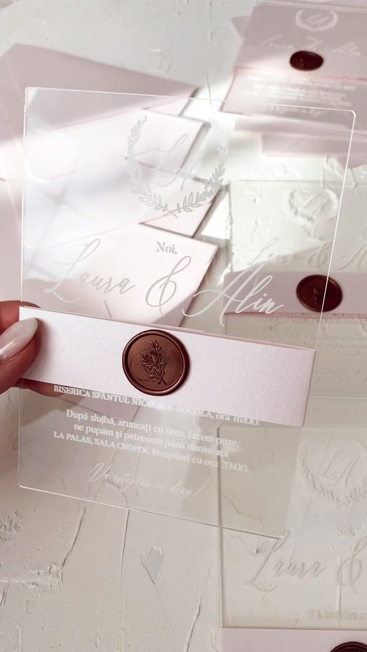 Miniatură: Invitatie plexi pink