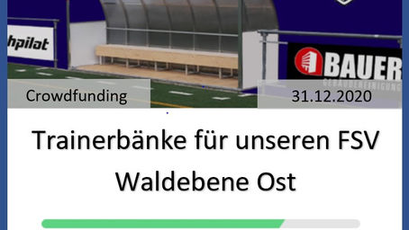 Endspurt für unsere Trainerbänke – 75% sind bereits finanziert!
