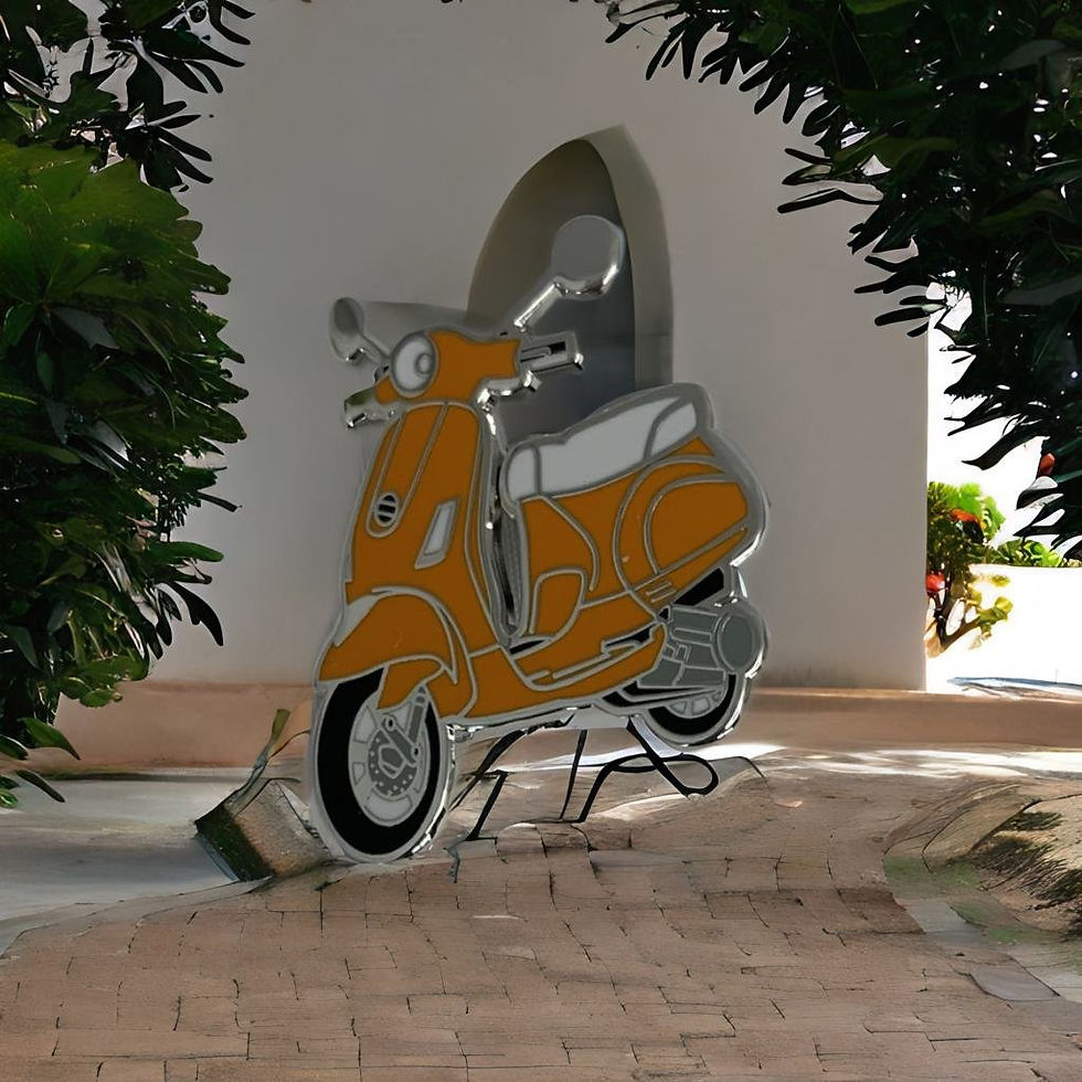 Orange Scooter Hard Enamel Pin