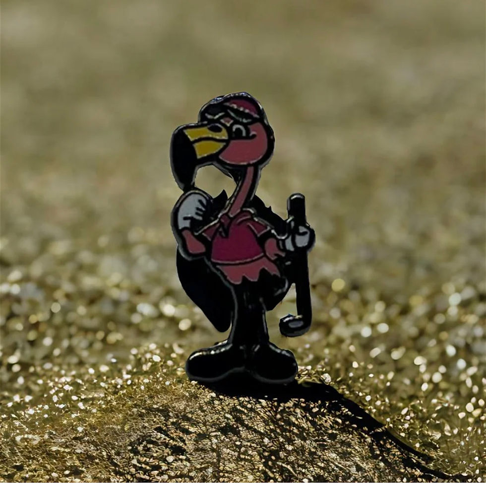 Golfing Flamingo Enamel Pin